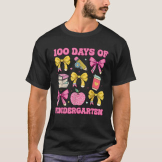 T-shirt 100 Jours De Gardergarten Écoles Filles Coquette B