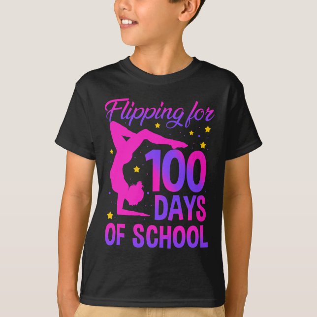 T-shirt 100 Jours De Gymnastique Scolaire Gymnaste (Devant)