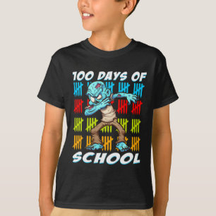 T-shirt 100 Jours De L'École Dabbing Zombie Fun Amoureux d