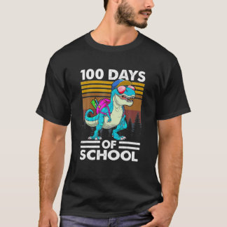 T-shirt 100 Jours De L'École Dino Funny 100 Jours Smarter