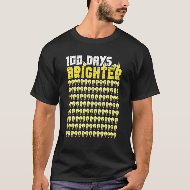 T-shirt 100 Jours de lumière plus brillante Ampoules intel (Devant)