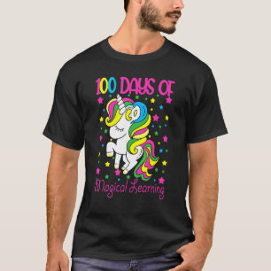 T-shirt 100 Jours de Magical Learning School Unicorn Girl