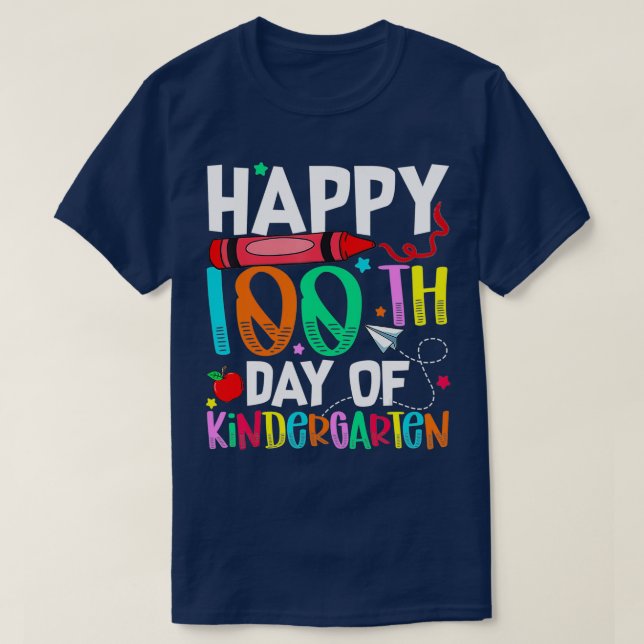 T-shirt 100 Jours De Maternelle Joyeux 100E Jour De L'Écol (Design devant)