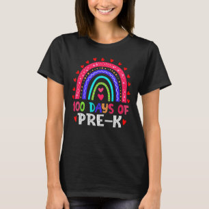 T-shirt 100 Jours De Pré K Leopard Rainbow 100E Jour De Sc