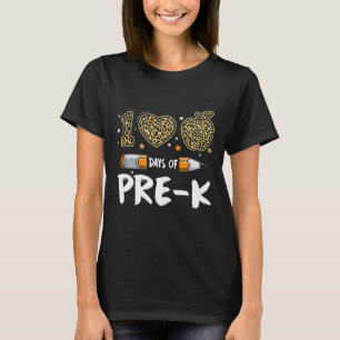 T-shirt 100 Jours De Pré K Professeur Étudiant Leopard Heu