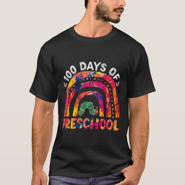 T-shirt 100 Jours De Préscolaire Teacher De Teinture De Te (Devant)