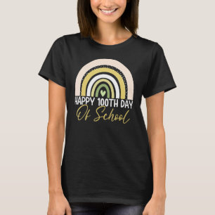 T-shirt 100 Jours De Professeur À L'École Rainbow Joyeux 1