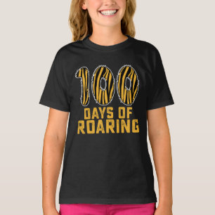 T-shirt 100 jours de tigre rugissant drôle 100ème jour éco