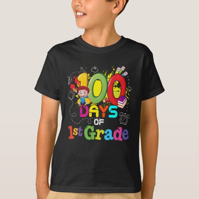 T-shirt 100 Jours D'École 1Ème Année T-Chemise (Devant)