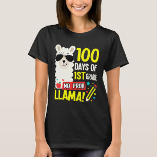 T-shirt 100 Jours d'école 1ère année No Prob Llama Girls B