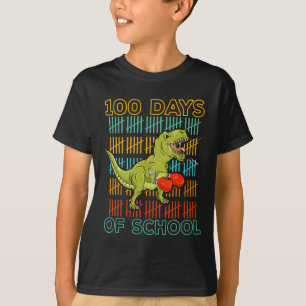 T-shirt 100 jours d'école 2025 Boxe de dinosaure Mma Marti