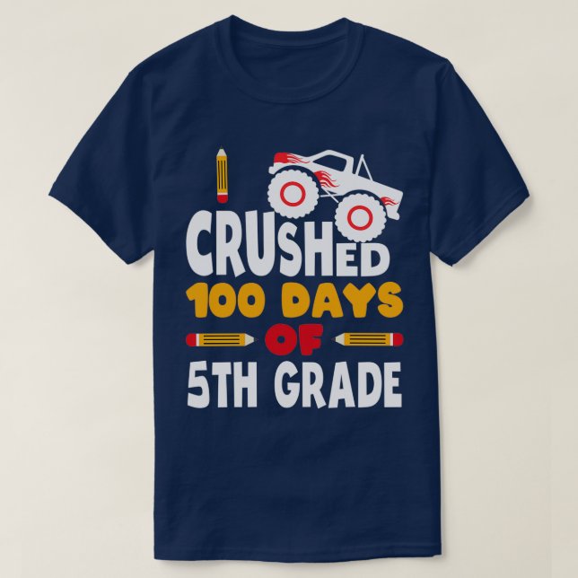T-shirt 100 Jours D'École 5E Année Écrasée 100 Jours (Design devant)