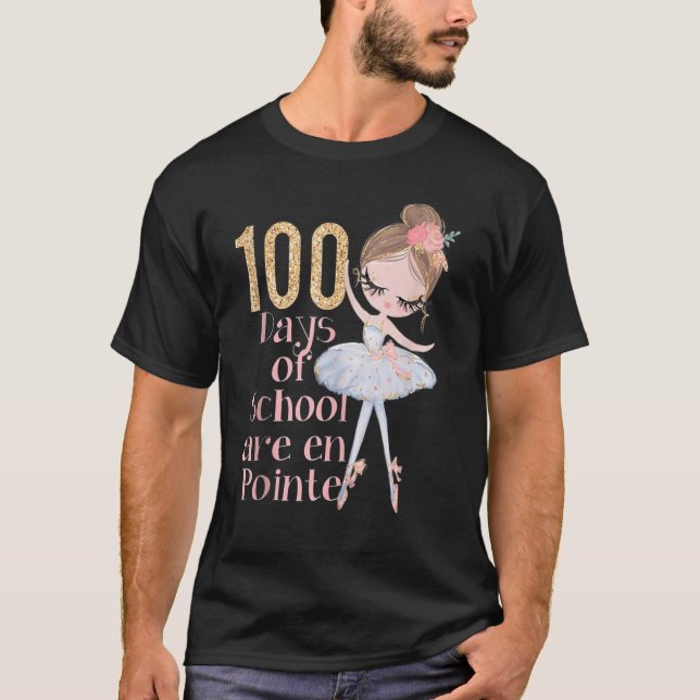 T-shirt 100 Jours d'école Ballerina Danseuse tenue filles  (Devant)