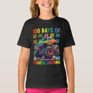 T-shirt 100 jours d'école de camion monstre d'apprentissag