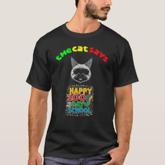 T-shirt 100 jours d'école de chat