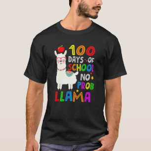 T-shirt 100 Jours D'école Drôle Pas De Problème Lama 100èm