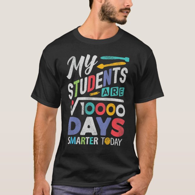 T-shirt 100 Jours D'École Enseignant Math Smarter 10000 Sq (Devant)
