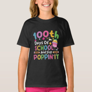 T-shirt 100 jours d'école et fille toujours branchée