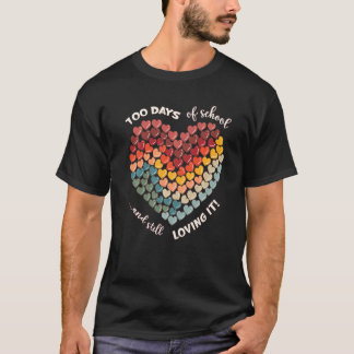 T-shirt 100 jours d'école et toujours l'adorer ! arc-en-ci