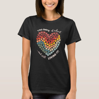 T-shirt 100 jours d'école et toujours l'adorer ! arc-en-ci