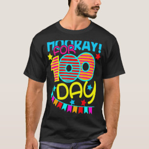 T-shirt 100 Jours D'École Fille Garçon Hooray Pour 100 Jou