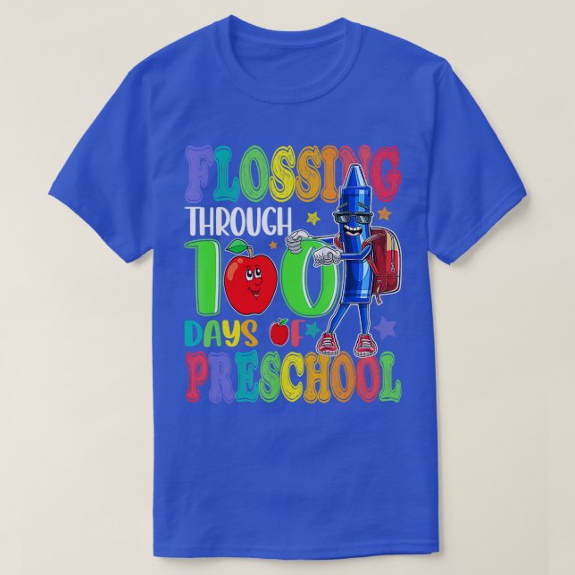 T-shirt 100 jours d'école Flossing préscolaire (Design devant)