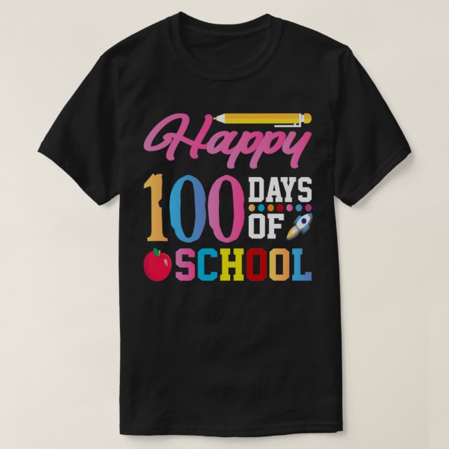T-shirt 100 Jours D'École Joyeux 100 Jours De (Design devant)