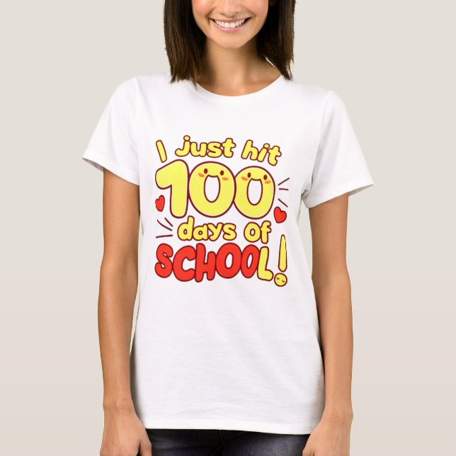 T-shirt 100 Jours d'école Kawaii Style Design (Devant)