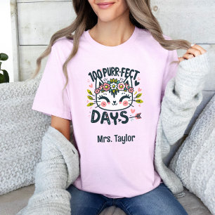T-shirt 100 Jours d'école Mignonne Enseignant coloré