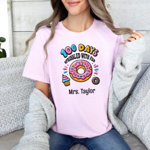 T-shirt 100 Jours d'école Mignonne Enseignant coloré