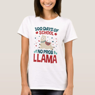 T-shirt 100 jours d'école No Prob Llama