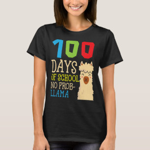 T-shirt 100 Jours D'École Pas De Prob llama Animal Llama