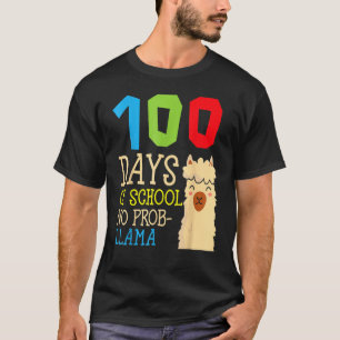 T-shirt 100 Jours D'École Pas De Prob Llama, Mignonne Alpa