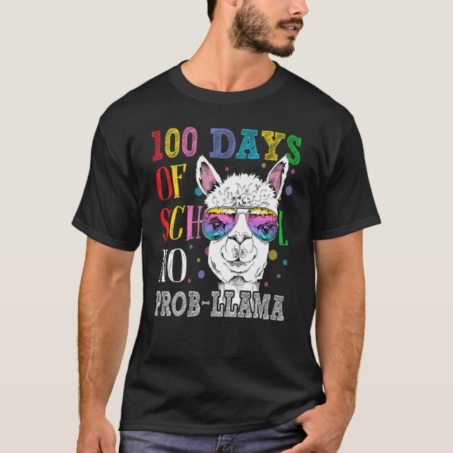 T-shirt 100 Jours D'école Pas De Problama 100ème Jour D'éc (Devant)