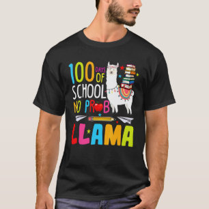 T-shirt 100 Jours D'école Pas De Problème Lama Drôle 100èm