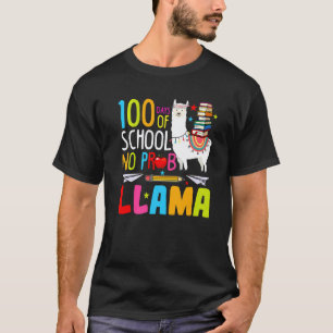 T-shirt 100 Jours D'école Pas De Problème Lama Drôle 100èm