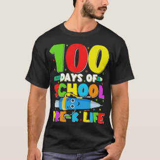 T-shirt 100 jours d'école pré k vie drôle 100 jours de sc