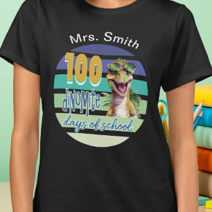 T-shirt 100 Jours d'École Professeur Dinosaure