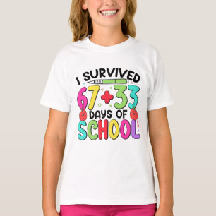 T-shirt 100 jours d'école que j'ai survécu 6733