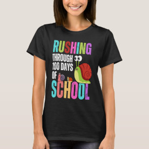 T-shirt 100 Jours D'École Rush Snail Enseignant Cool Étudi