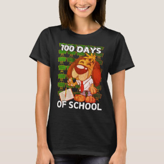 T-shirt 100 jours d'école; thème amoureux des chiens étudi