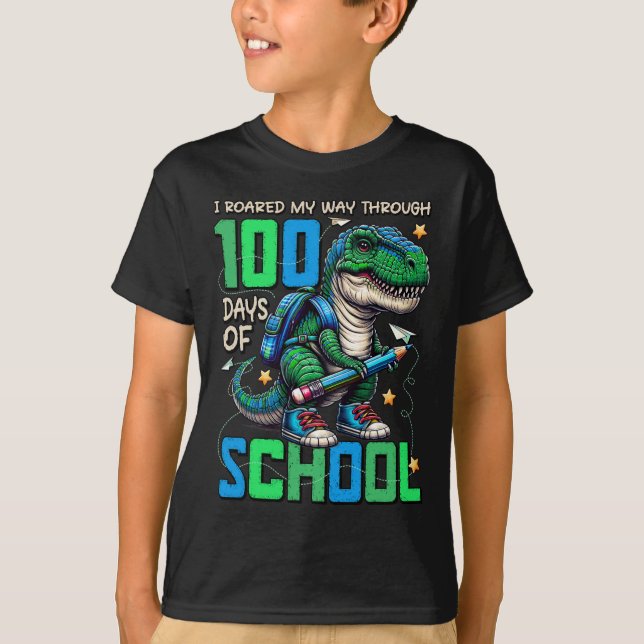 T-shirt 100 Jours D'École Trex 100 Jours Plus Smarter 100E (Devant)