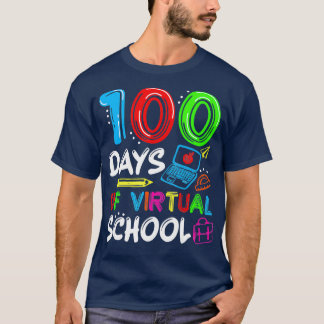 T-shirt 100 Jours D'École Virtuelle 100E Jour Étudiants En