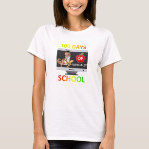 T-shirt 100 Jours D'École Virtuelle 1ère Année Élève Quara