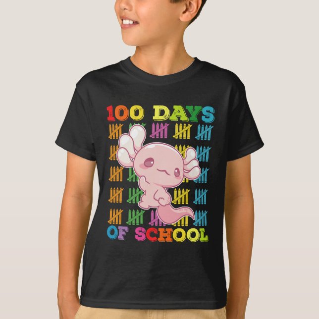 T-shirt 100 Jours D'Enseignant Axolotl (Devant)