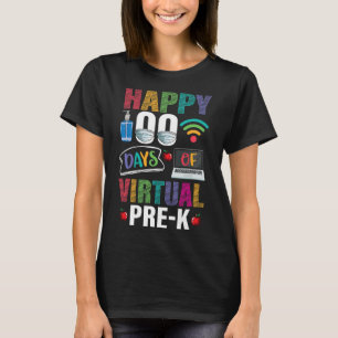 T-shirt 100 Jours D'Enseignant Virtuel Pré-Kids Étudiant