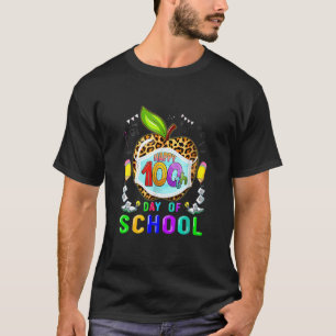 T-shirt 100 Jours Drôle De L'École Léopard Pomme Portant D