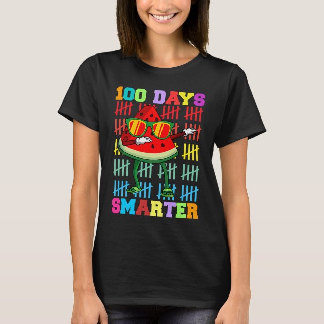 T-shirt 100 Jours pastèque plus intelligente Enseignant En (Devant)