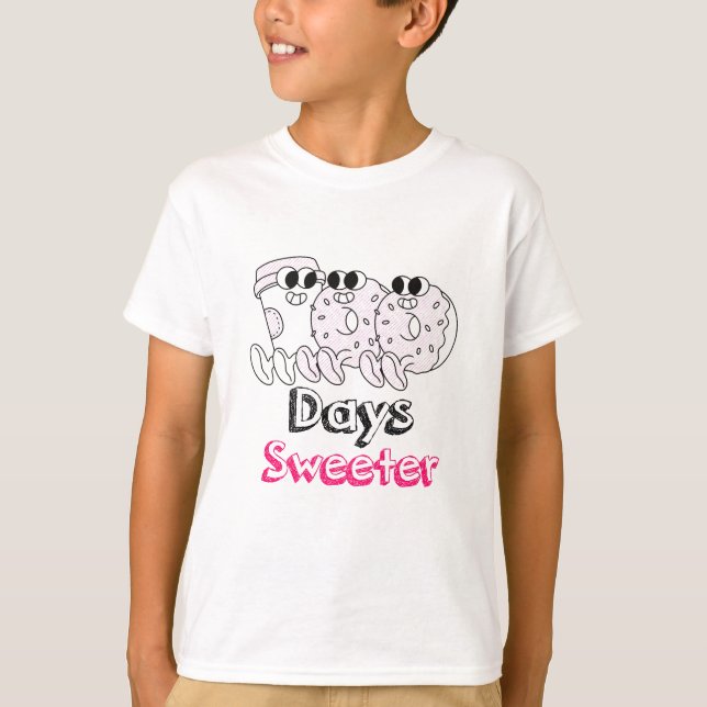 T-shirt 100 Jours plus doux - de mignons beignets au café (Devant)