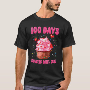 T-shirt 100 Jours Saupoudrés D'Arroseurs Amusants Cupcake 